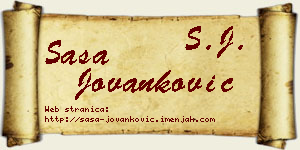 Saša Jovanković vizit kartica